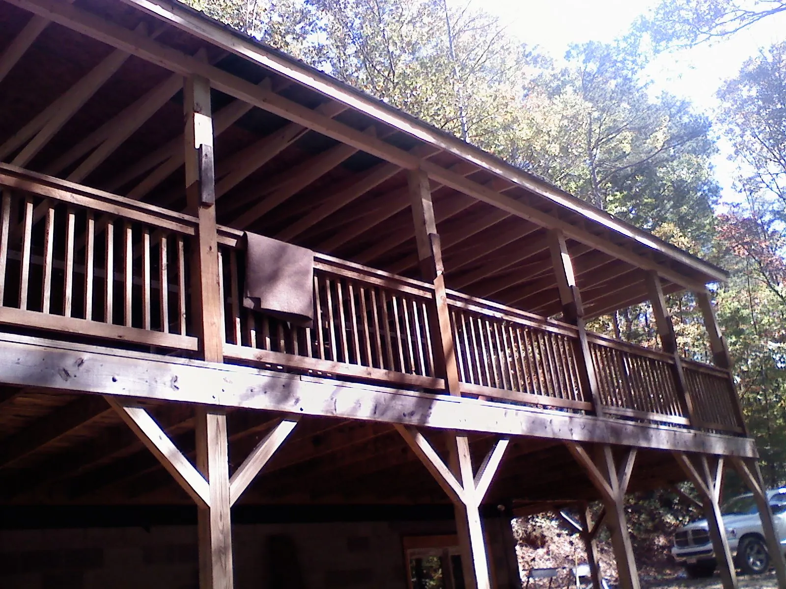 Timber framing under a new elevated porch and deck — Roof Leak Repair in Doon by Roofing Brothers